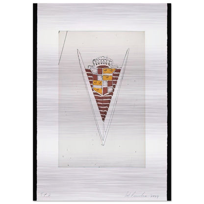 CADILLAC MOTOR CITY SERIES 2009 - Edward Ruscha Brushed Aluminum Print - 70x100 cm / 28x40 inches | Edward Ruscha Aluminum Print | Edward Ruscha Prints
