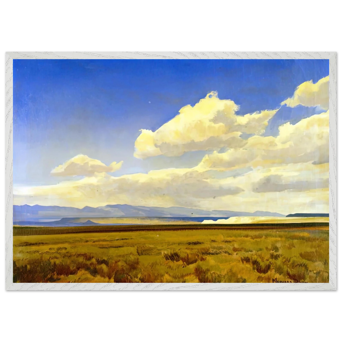 Maynard Dixon - WIND OF WYOMING 1936 Wall art - A3 (29.7 x 42  cm) - Premium Wooden Framed Poster With Fine Art Paper-canvas - Black frame