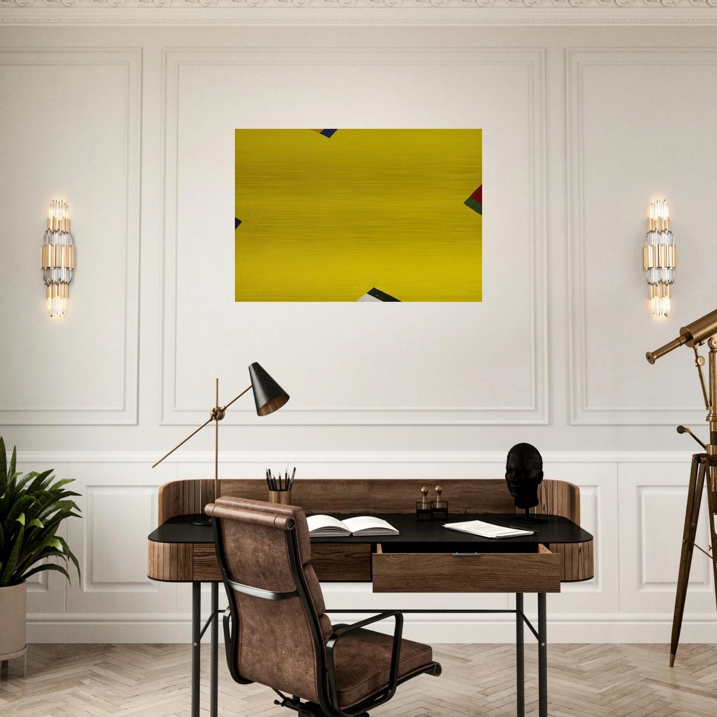 Yellow - Al Held Brushed Aluminum Print - 70x100 cm / 28x40 inches | Al Held Aluminum Print | Al Held Prints