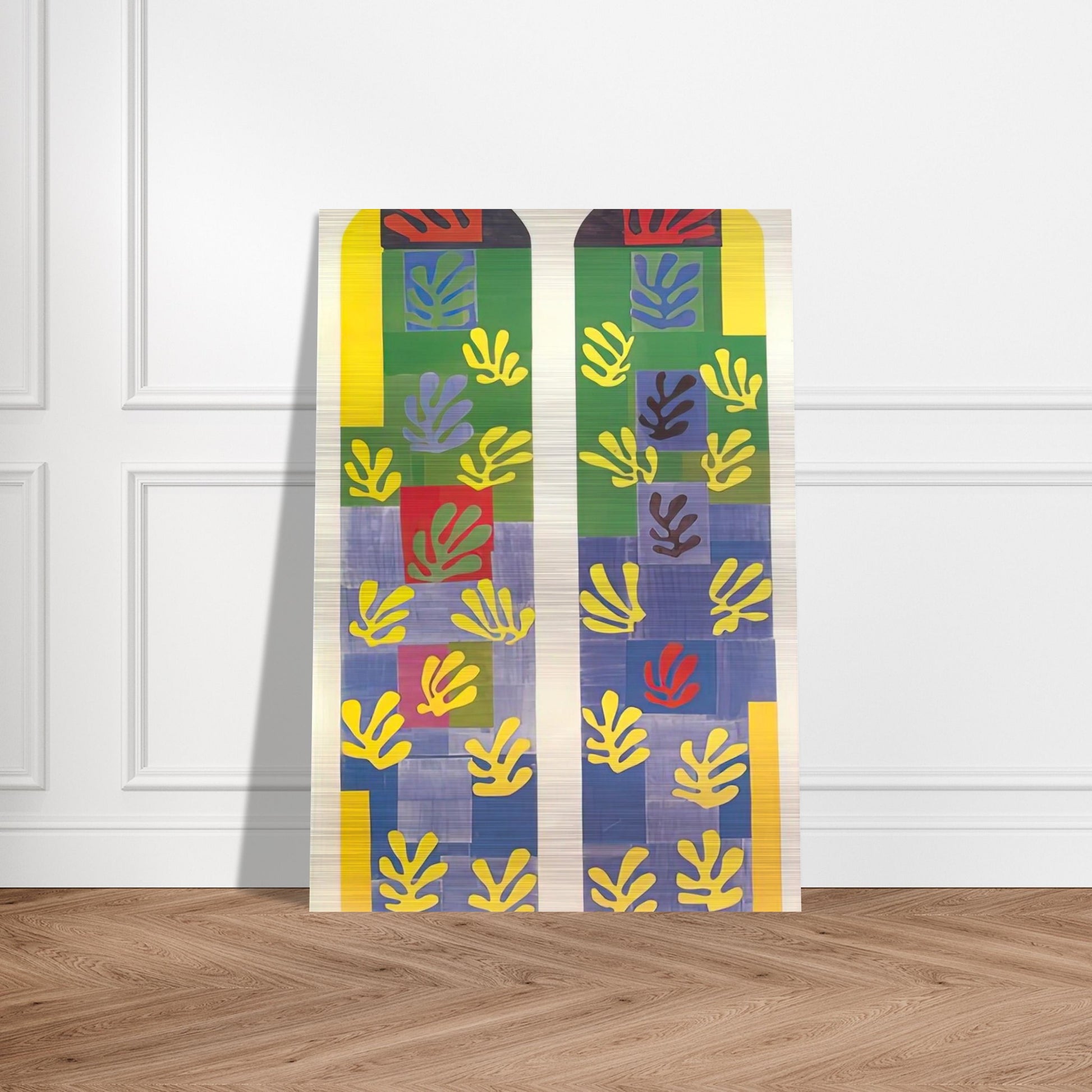 STAINED GLASS WINDOW WINDOW OF THE ABSIDE OF THE ROSARY CHAPEL 1949 - Henri Matisse Brushed Aluminum Print - 70x100 cm / 28x40 inches | Henri Matisse Aluminum Print | Henri Matisse Prints