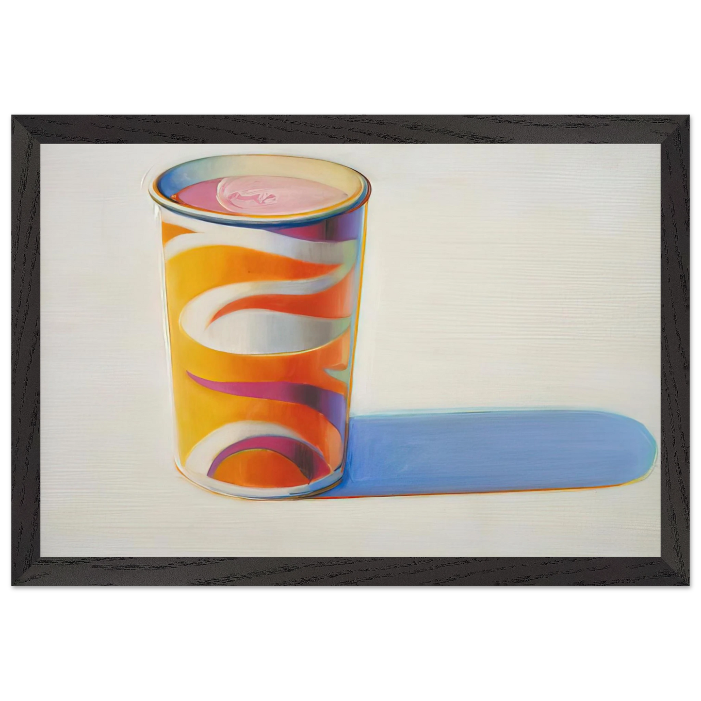 Wayne Thiebaud - Drink Cup - 1972 Wall Art - 60x80 cm / 24x32 inches - Premium Wooden Framed Poster With Fine Art Paper - White frame