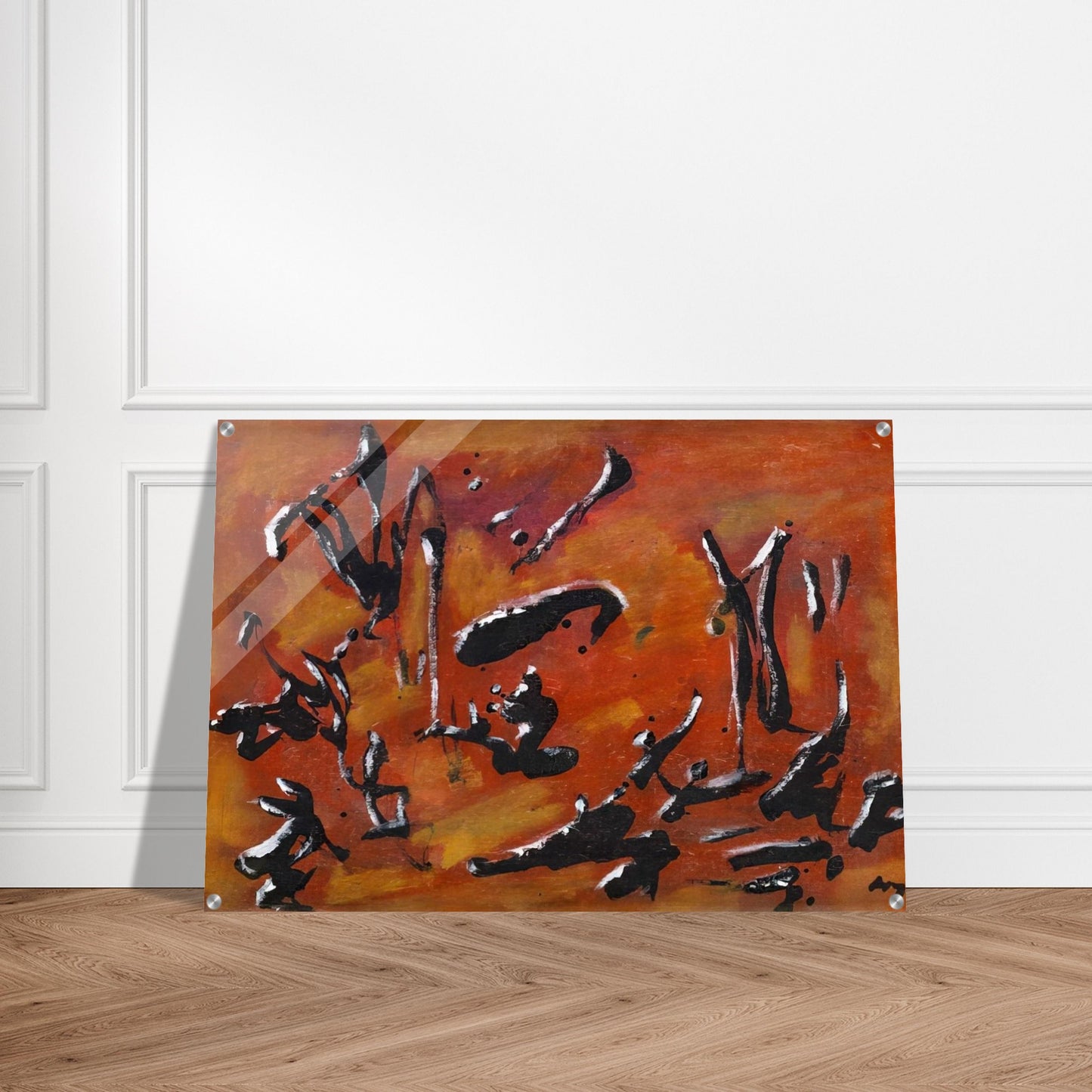 RED ABSTRACT COMPOSITION - Henri Michaux Acrylic Print - 70x100 cm / 28x40″ inches | Henri Michaux Wall Art | Henri Michaux Prints