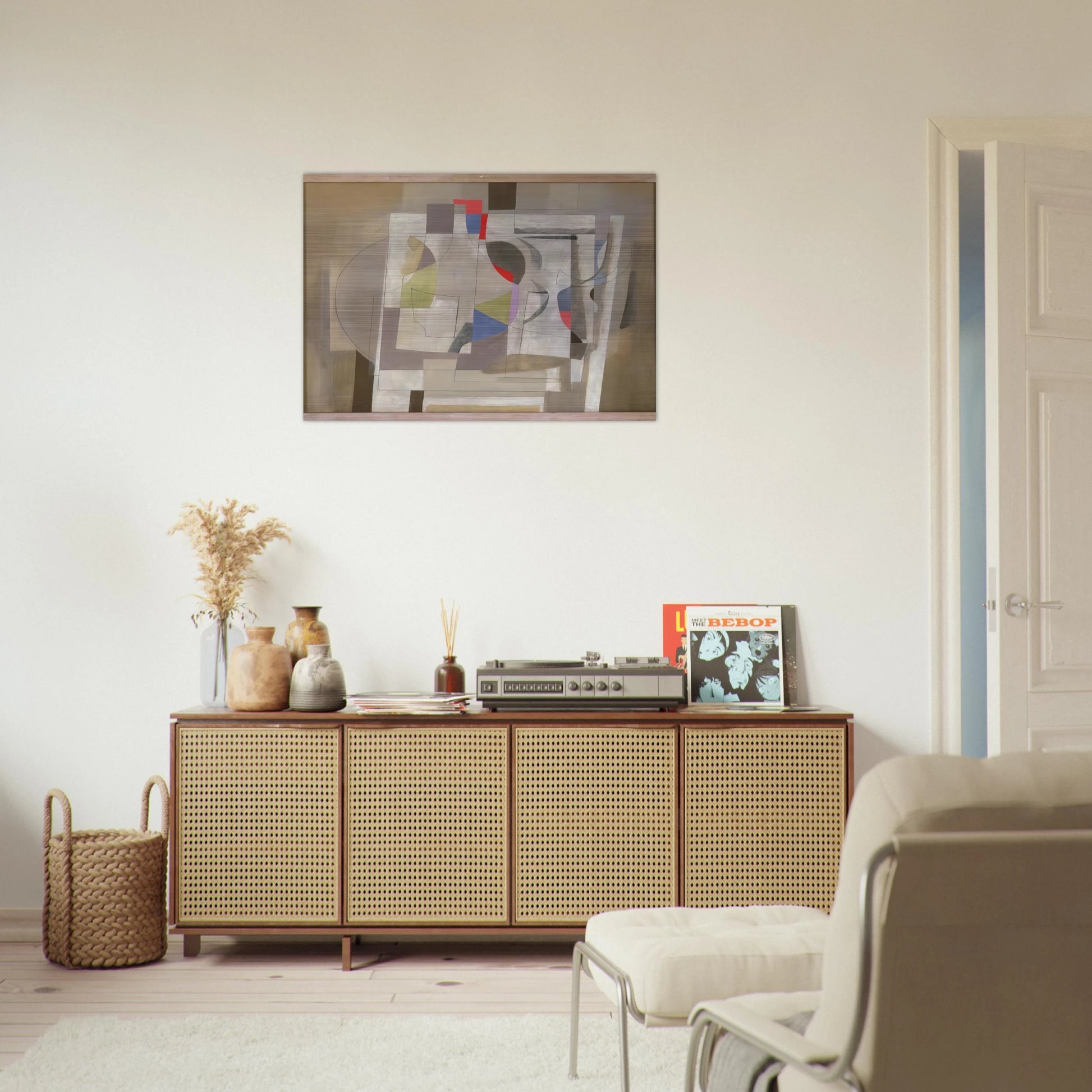 Feb 2-54 - 1954 - Ben Nicholson Brushed Aluminum Print - 70x100 cm / 28x40 inches | Ben Nicholson Aluminum Print | Ben Nicholson Prints