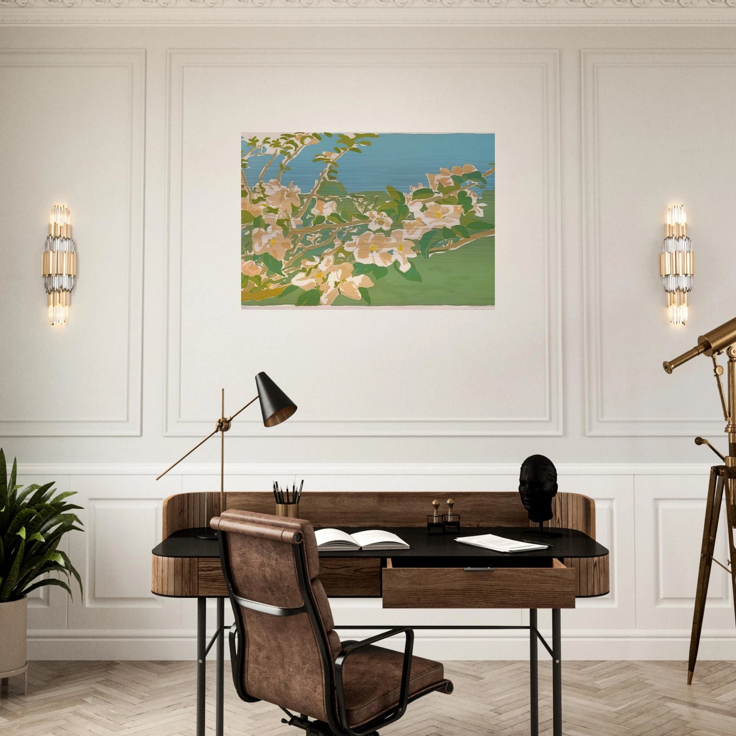 APPLE BLOSSOMS II 1974 - Fairfield Porter Brushed Aluminum Print - 70x100 cm / 28x40 inches | Fairfield Porter Aluminum Print | Fairfield Porter Prints