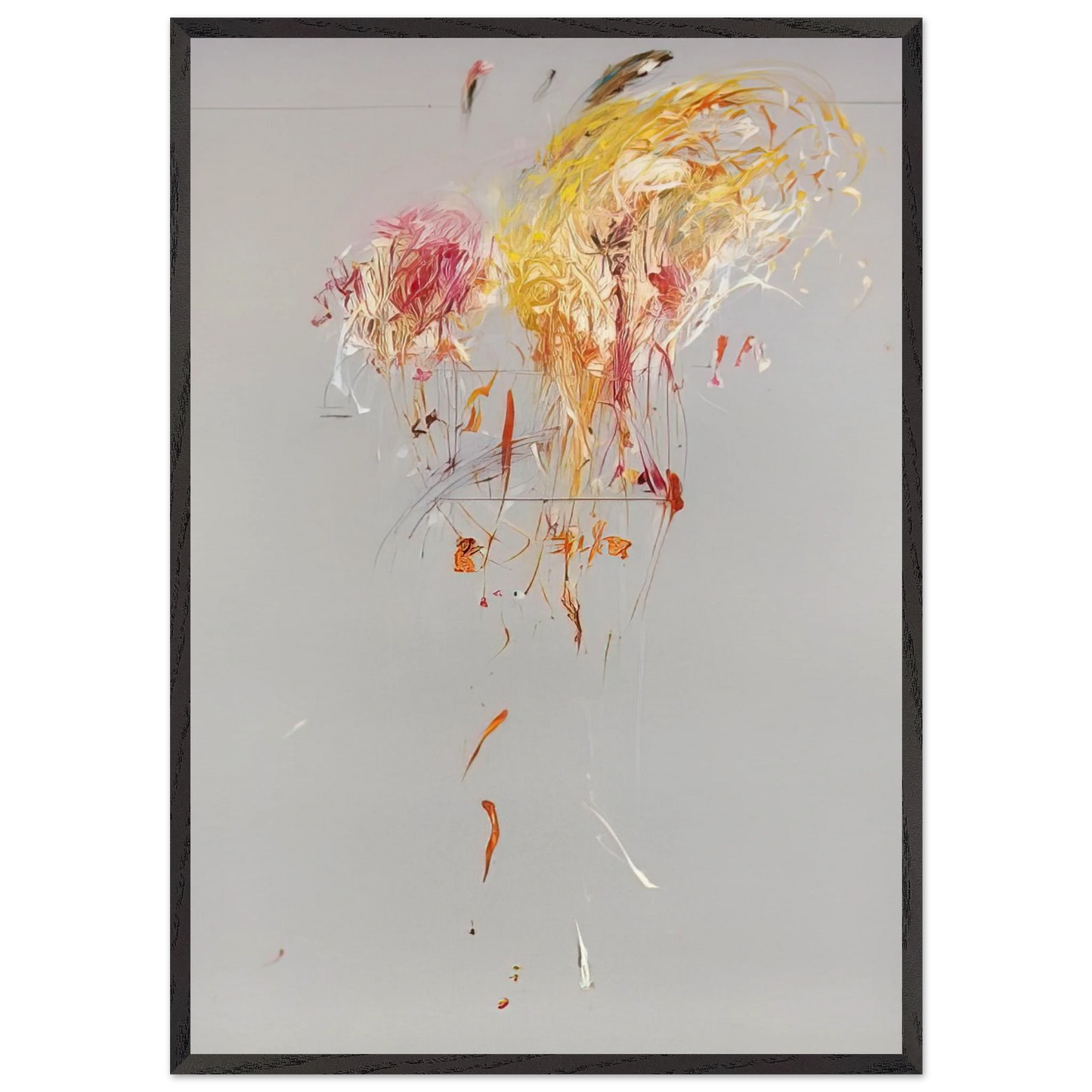 Nine Discourses on Commodus Part IX - Cy Twombly 70x100 cm / 28x40 inches Framed Art Print – Black Wooden Frame