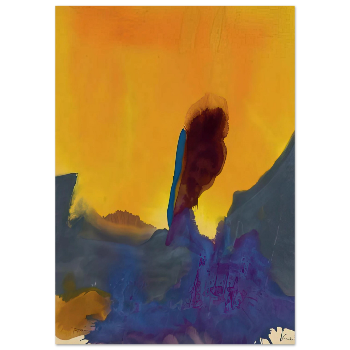 Helen Frankenthaler - Glow II - 1968 Wall art - 15x20 cm / 6x8 inches - Fine Art Poster-canvas - -