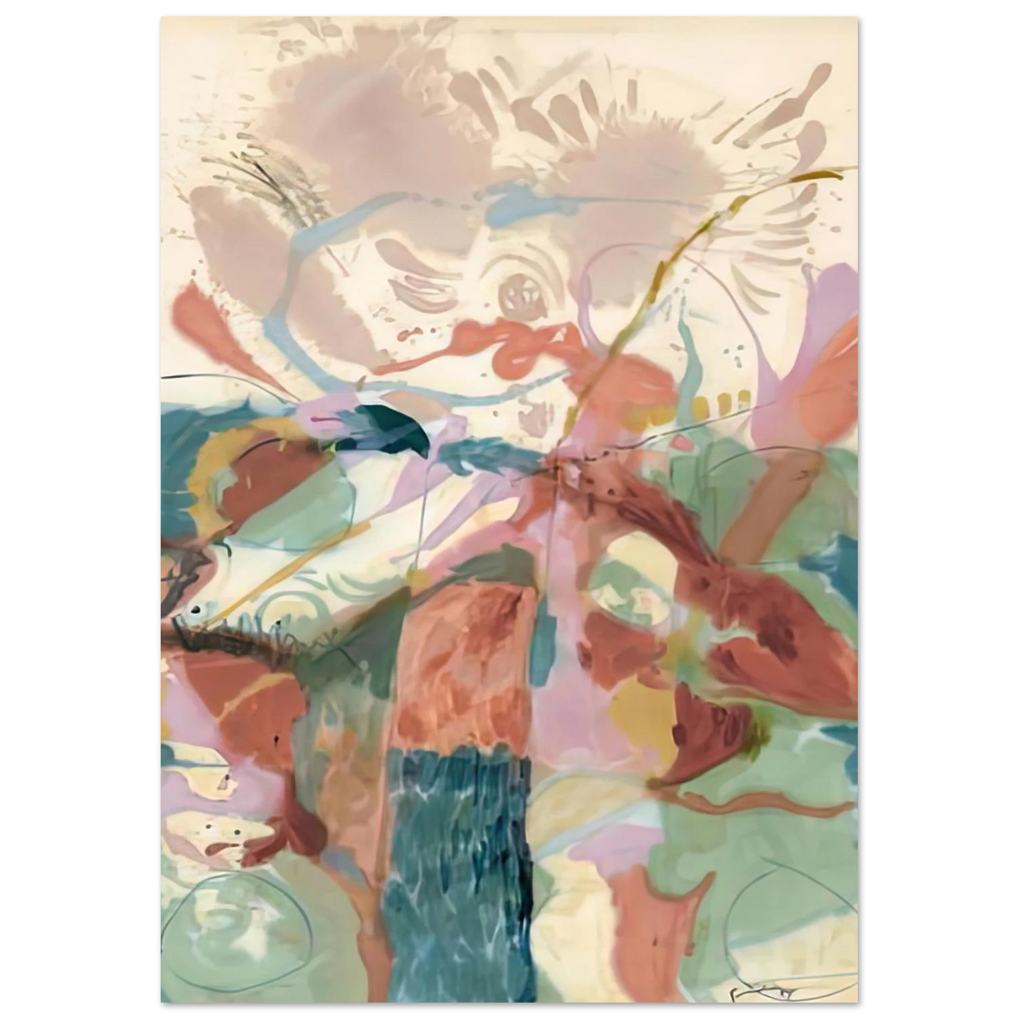 Helen Frankenthaler - Jacob's Ladder, 1957- Wall Art - 30x40 cm / 12x16 inches - Premium Wooden Framed Poster With Fine Art Paper-canvas - Black frame