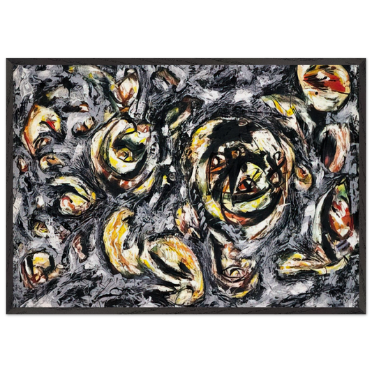 OCEAN GREYNESS 1953 - Jackson Pollock 70x100 cm / 28x40 inches Framed Art Print – Black Wooden Frame