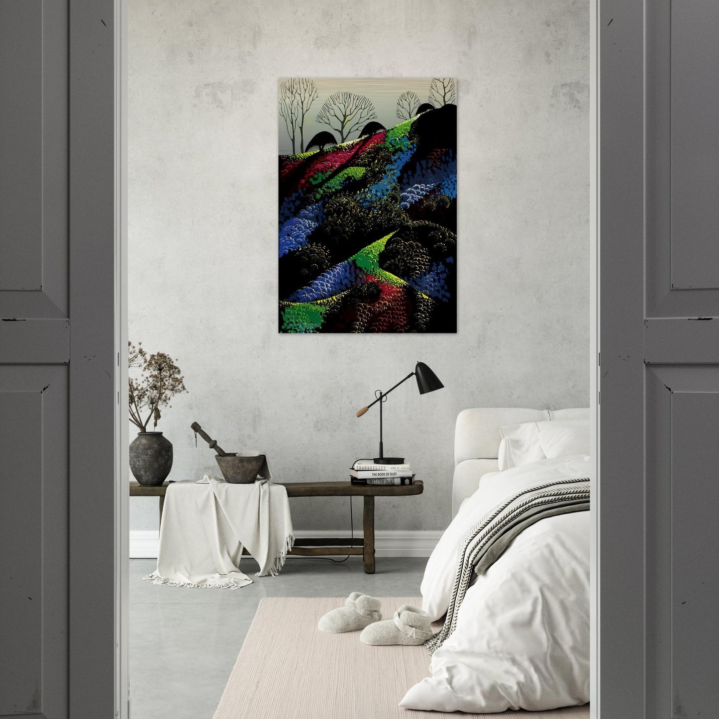 Little Jewels - Eyvind Earle Brushed Aluminum Print - 70x100 cm / 28x40 inches | Eyvind Earle Aluminum Print | Eyvind Earle Prints