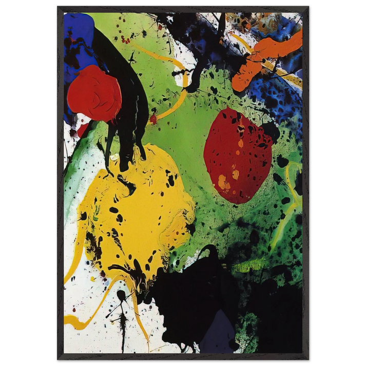 Untitled  SFP-89-57  - Sam Francis 70x100 cm / 28x40 inches Framed Art Print – Black Wooden Frame