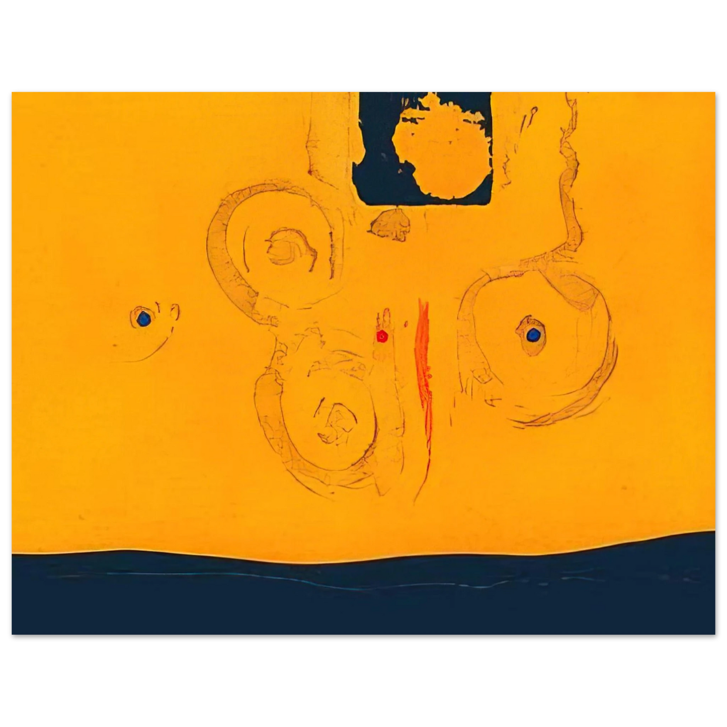 Helen Frankenthaler - Plaza Real - 1988 Wall art - 50x70 cm / 20x28 inches - Premium Wooden Framed Poster With Fine Art Paper-canvas - Wood frame