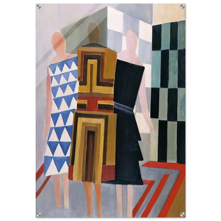 SIMULTANEOUS DRESSES THREE WOMEN FORMS COLOURS 1925 - Sonia Delaunay Acrylic Print - 70x100 cm / 28x40″ inches