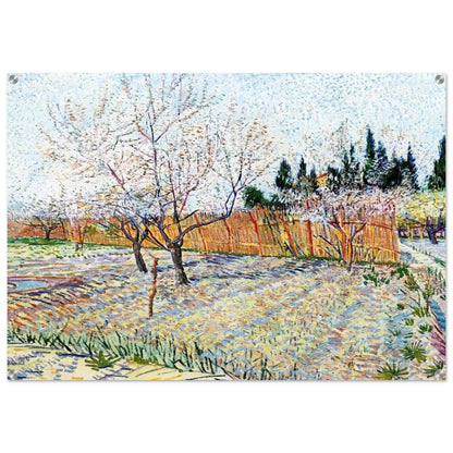 Orchard with Peach Trees in Blossom - Vincent van Gogh Acrylic Print - 70x100 cm / 28x40″ inches
