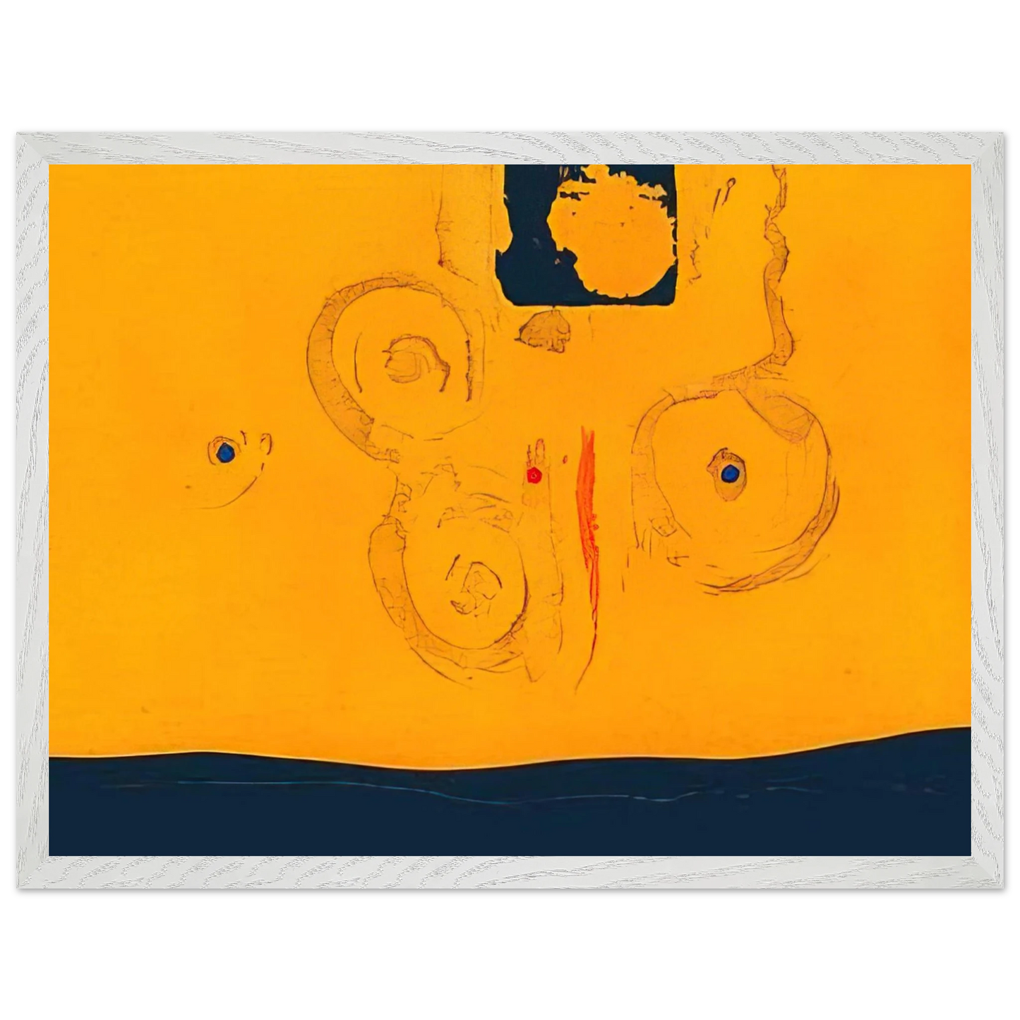 Helen Frankenthaler - Plaza Real - 1988 Wall art - 30x40 cm / 12x16 inches - Premium Wooden Framed Poster With Fine Art Paper-canvas - White frame