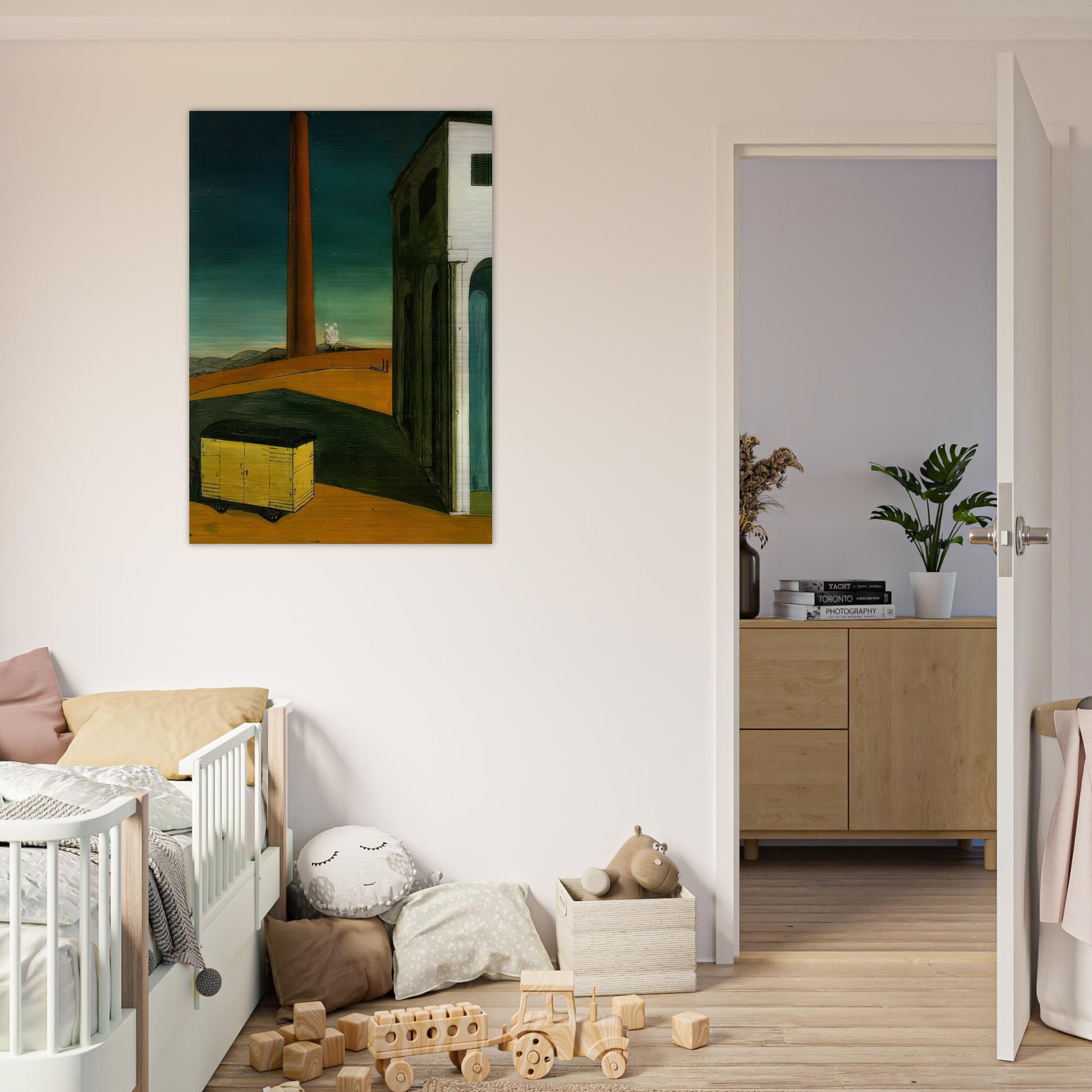 THE ANGUISH OF DEPARTURE 1914 - Giorgio de Chirico Brushed Aluminum Print - 70x100 cm / 28x40 inches | Giorgio de Chirico Aluminum Print | Giorgio de Chirico Prints
