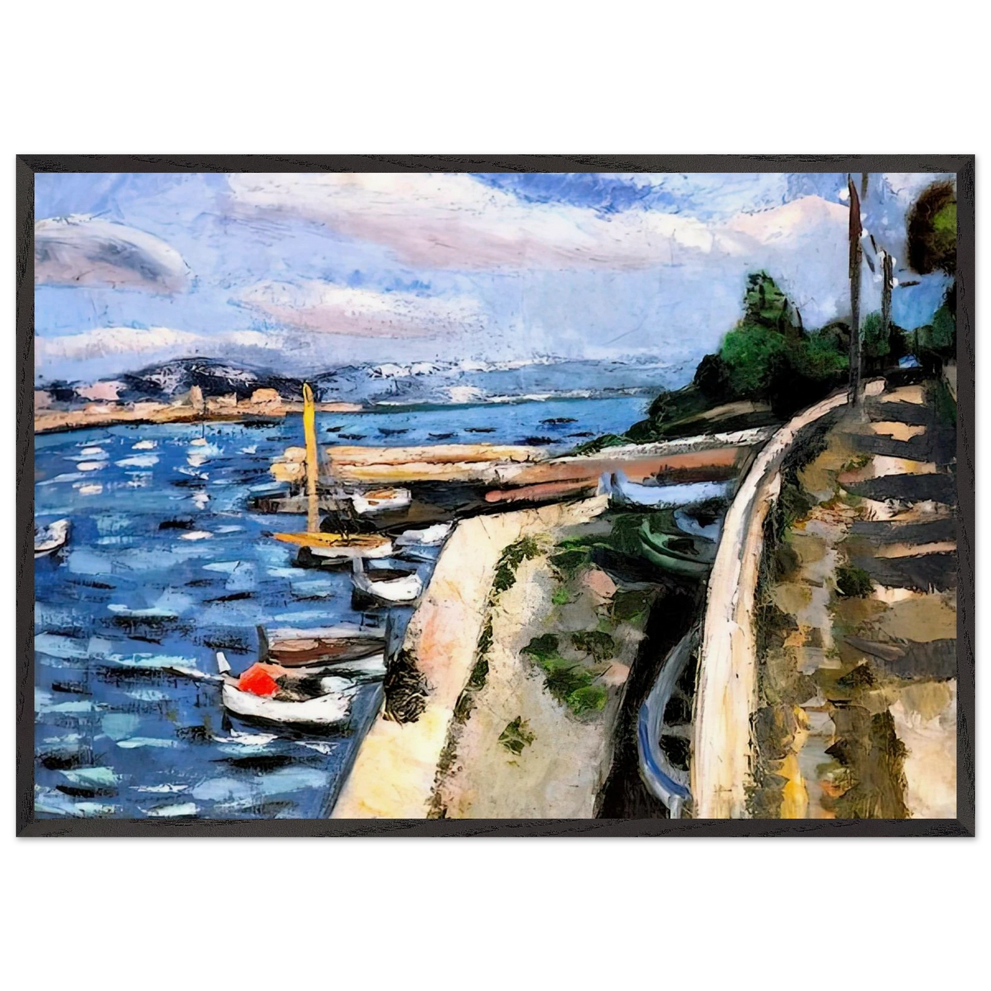 VIEW OF ANTIBES 1925 - Henri Matisse 70x100 cm / 28x40 inches Framed Art Print – Black Wooden Frame