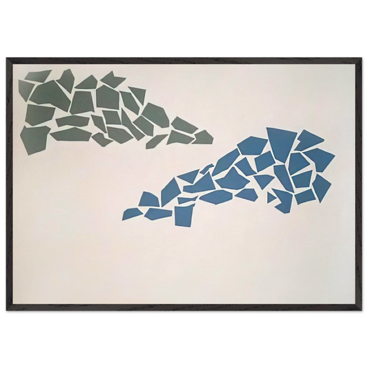 Blue and Green - 1968 - Robert Goodnough 70x100 cm / 28x40 inches Framed Art Print – Black Wooden Frame