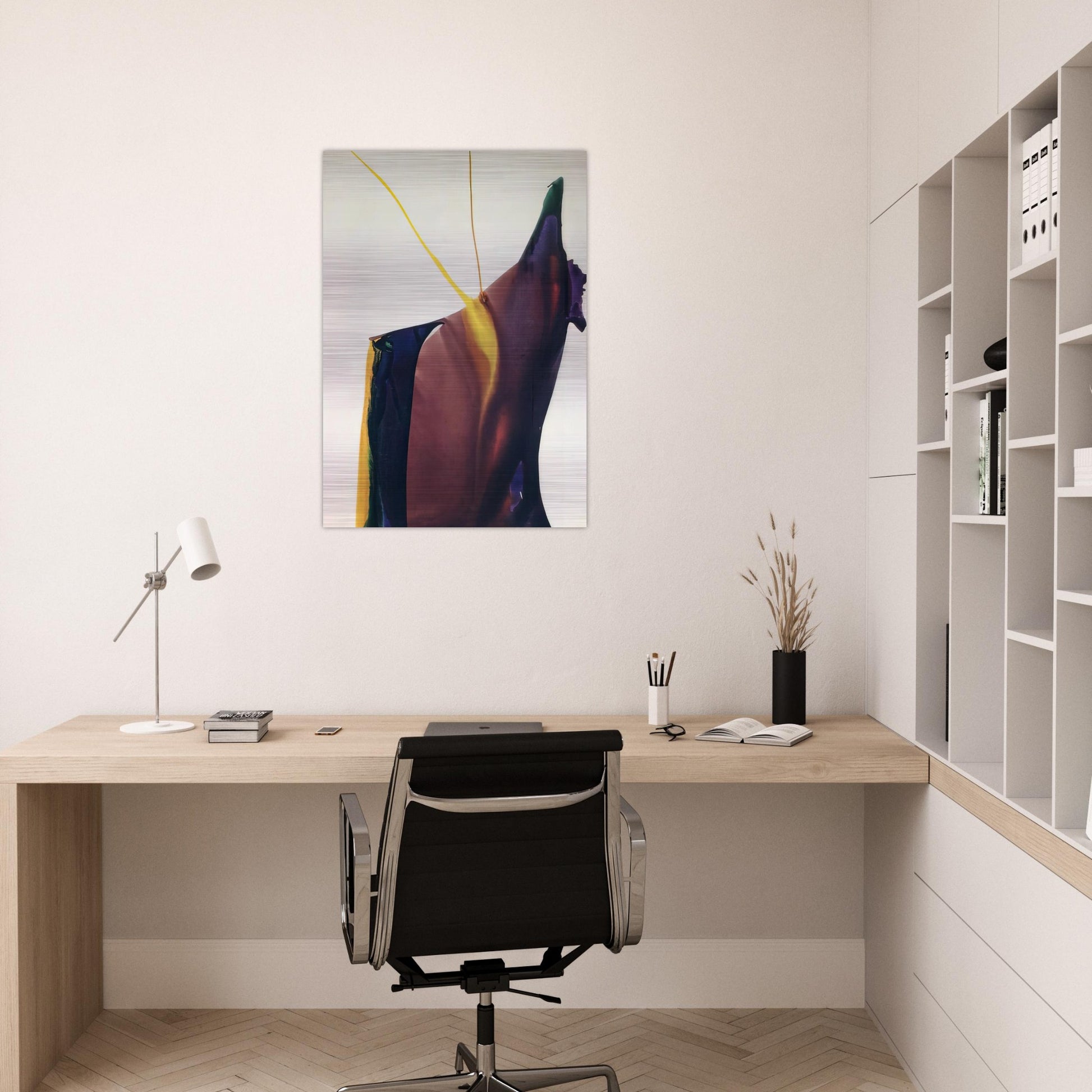 Phenomena Yellow Strike - 1963 - Paul Jenkins Brushed Aluminum Print - 70x100 cm / 28x40 inches | Paul Jenkins Aluminum Print | Paul Jenkins Prints