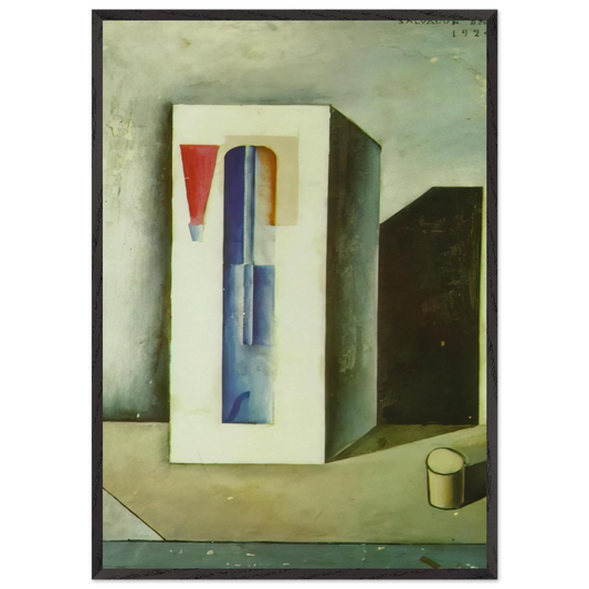 SIPHON AND SMALL BOTTLE OF RUM - Salvador Dali 70x100 cm / 28x40 inches Framed Art Print – Black Wooden Frame