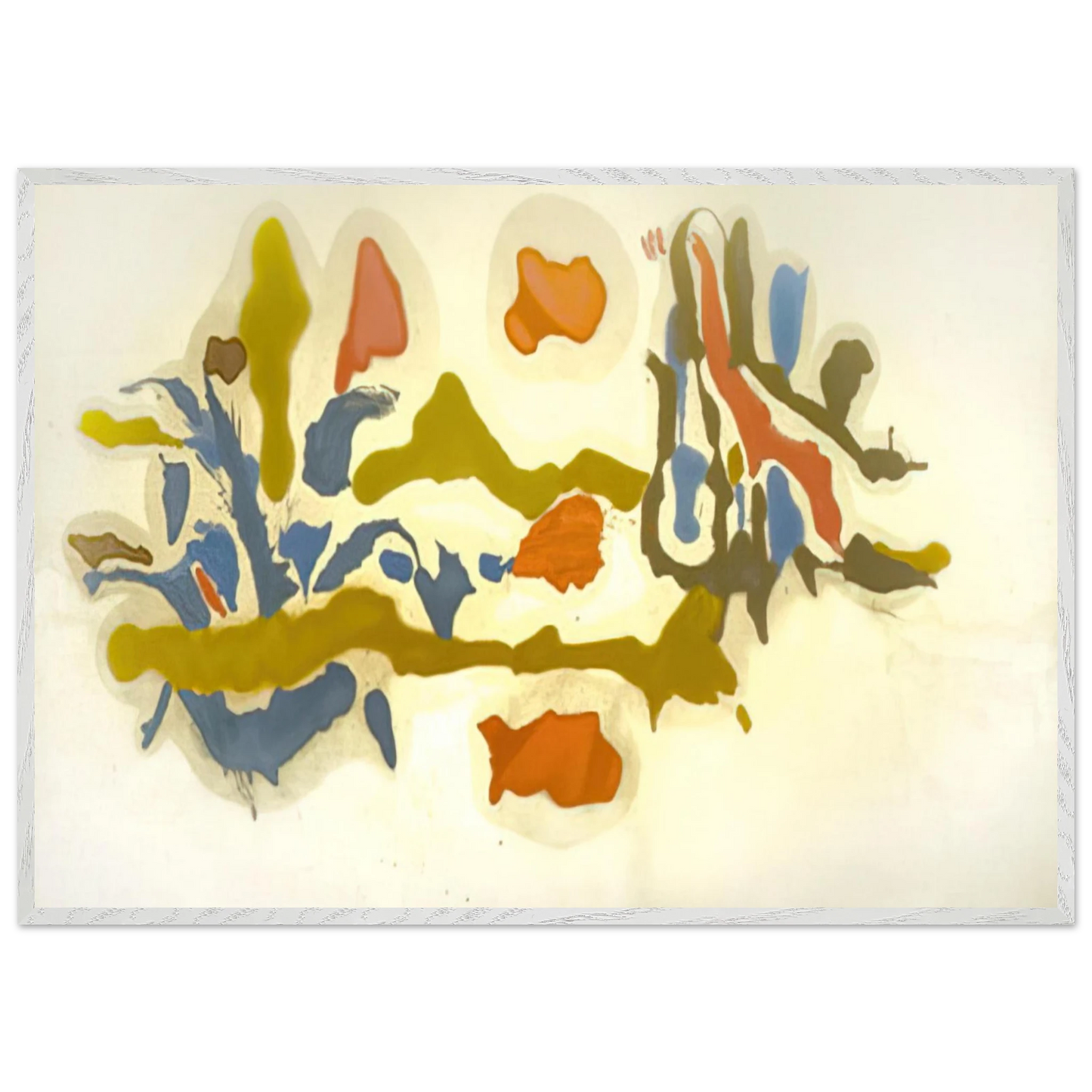 Helen Frankenthaler - Seascape with Dunes - 1962 Wall art - 60x80 cm / 24x32 inches - Premium Wooden Framed Poster With Fine Art Paper-canvas - White frame