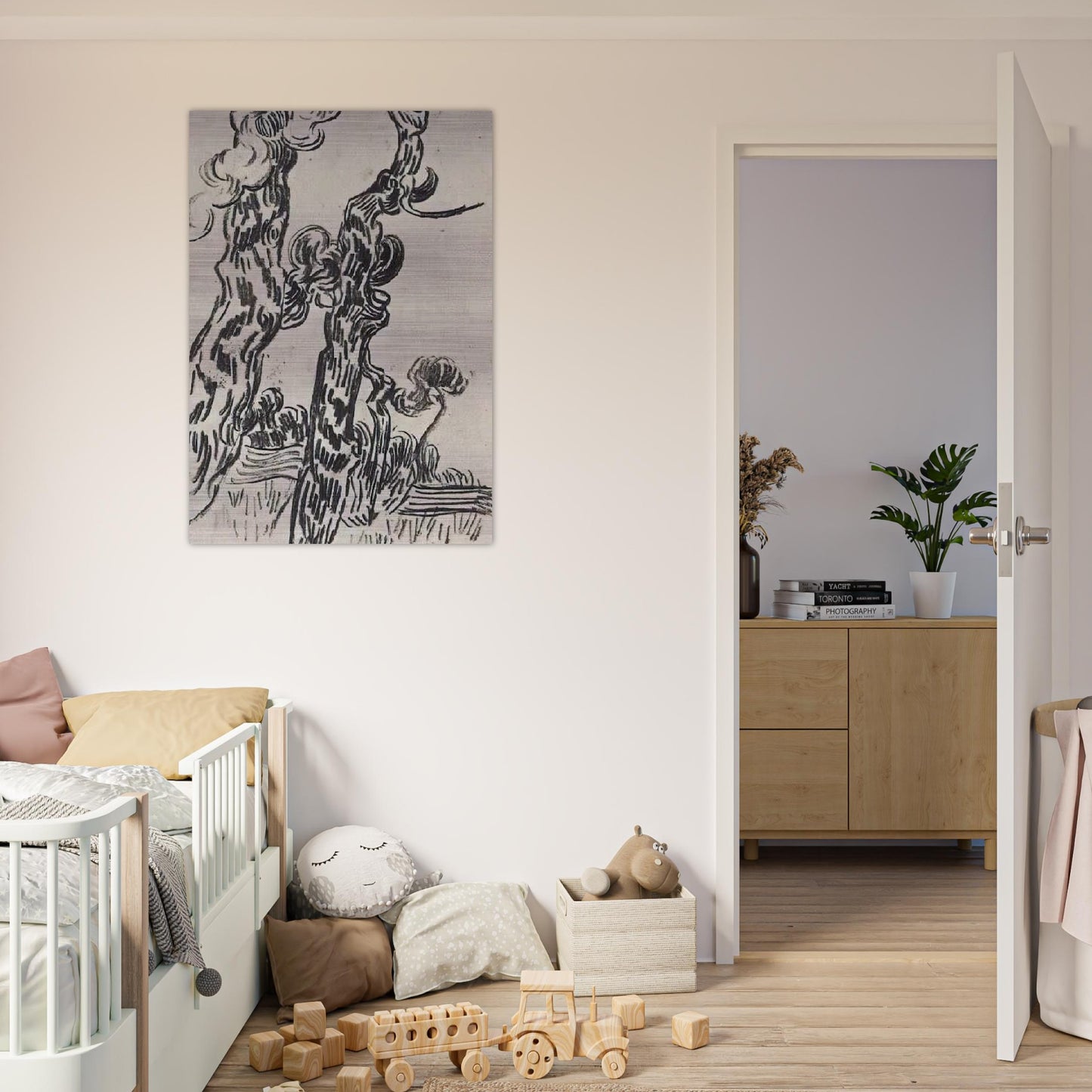 Two Pinetrees - Vincent van Gogh Brushed Aluminum Print - 70x100 cm / 28x40 inches | Vincent van Gogh Aluminum Print | Vincent van Gogh Prints