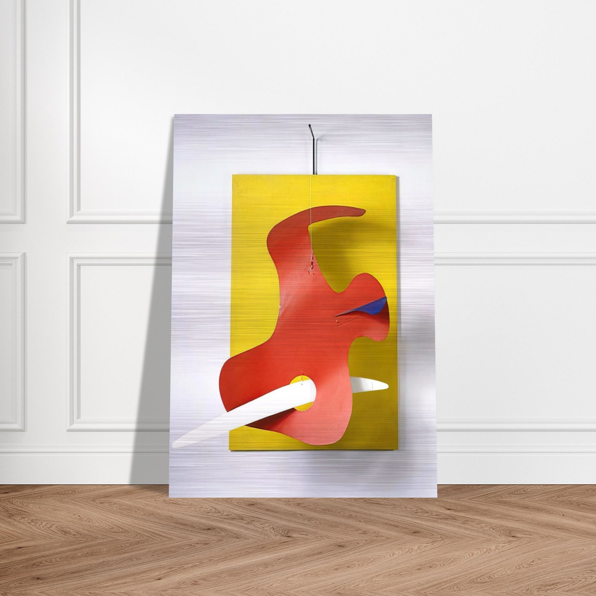 FORM AGAINST YELLOW YELLOW PANEL 1936 - Alexander Calder Brushed Aluminum Print - 70x100 cm / 28x40 inches | Alexander Calder Aluminum Print | Alexander Calder Prints