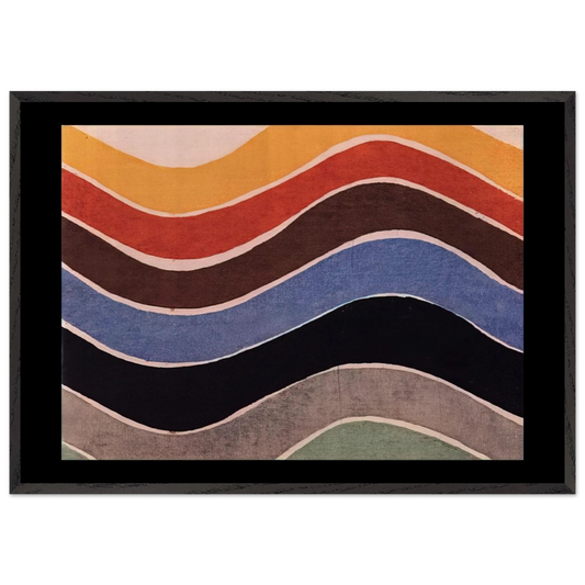 FABRIC PATTERN 1 - Sonia Delaunay 70x100 cm / 28x40 inches Framed Art Print – Black Wooden Frame