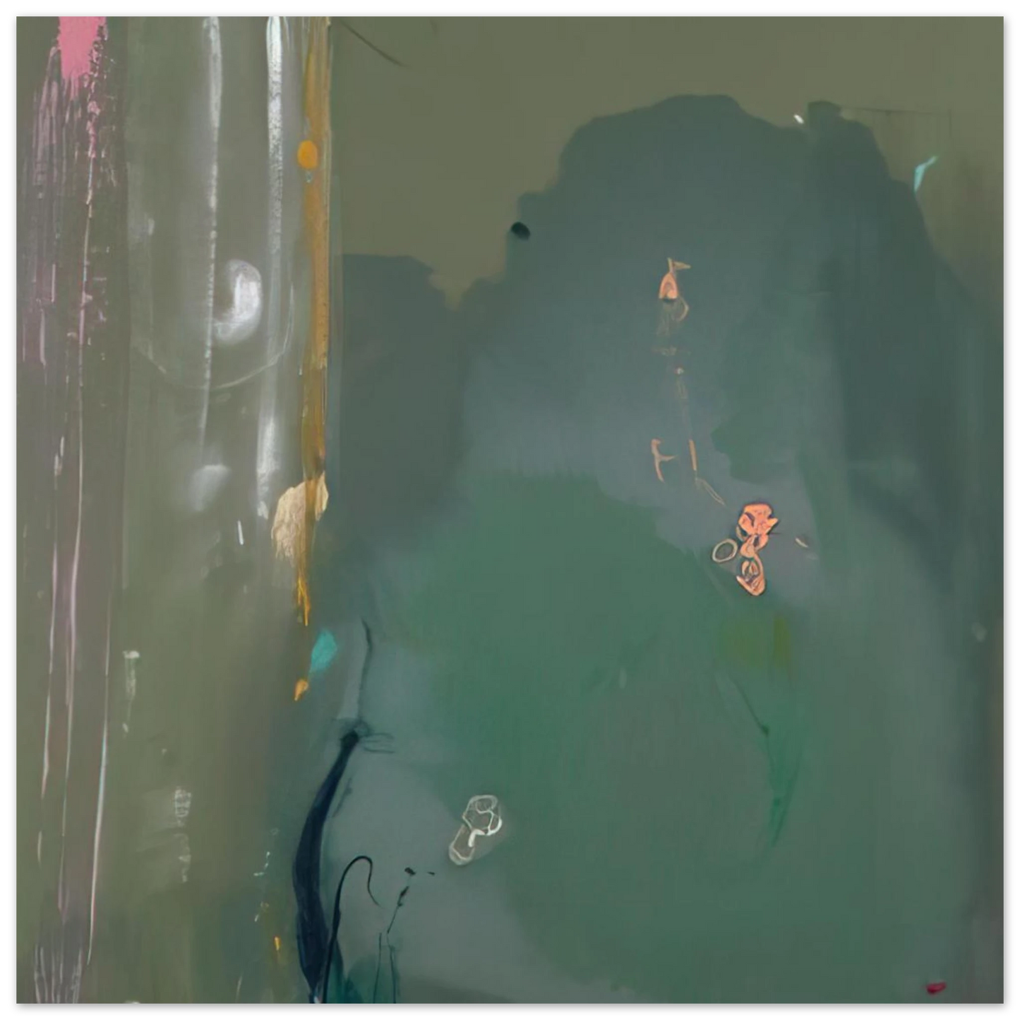 Helen Frankenthaler - CÃƒÆ’Ã‚Â´te d Argent - 1980 Wall art - 45x45 cm / 18x18 inches - Fine Art Poster-canvas - -