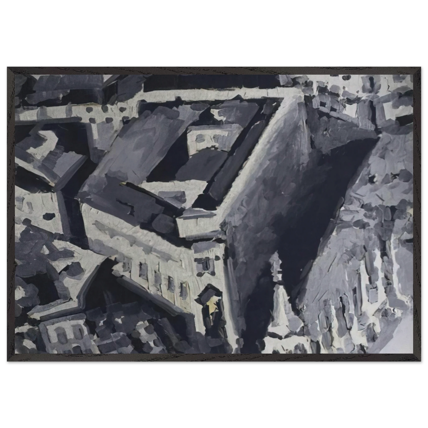 TOWNSCAPE M2 1968 - Gerhard Richter 70x100 cm / 28x40 inches Framed Art Print – Black Wooden Frame