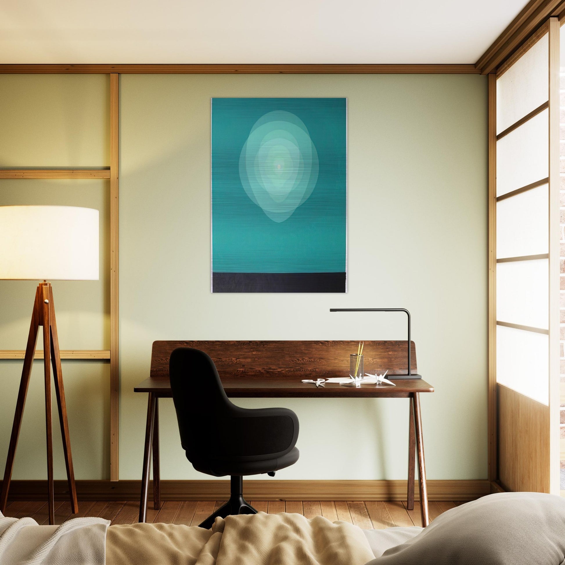 Teal Mandala - 1969 - Clarence Holbrook Carter Brushed Aluminum Print - 70x100 cm / 28x40 inches | Clarence Holbrook Carter Aluminum Print | Clarence Holbrook Carter Prints