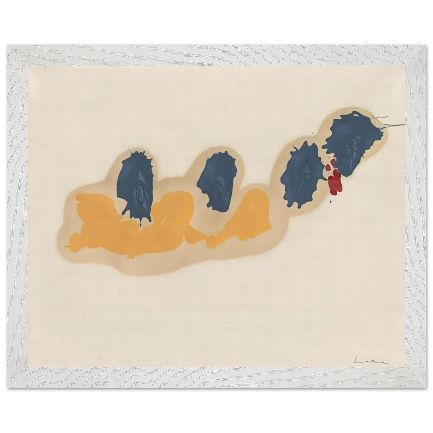 Helen Frankenthaler - April IV - 1960 Wall art - 30x40 cm / 12x16 inches - Premium Wooden Framed Poster With Fine Art Paper-canvas - White frame
