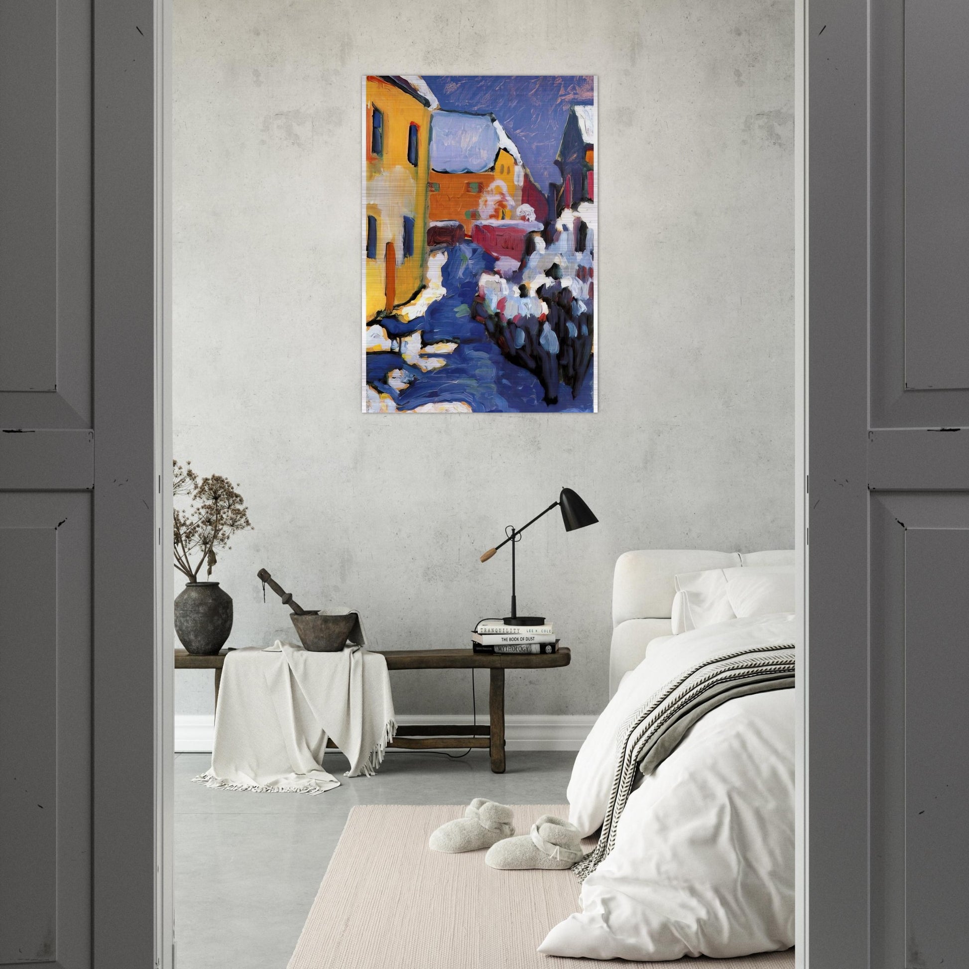 CEMETERY AND VICARAGE IN KOCHEL 1909 - Wassily Kandinsky Brushed Aluminum Print - 70x100 cm / 28x40 inches | Wassily Kandinsky Aluminum Print | Wassily Kandinsky Prints