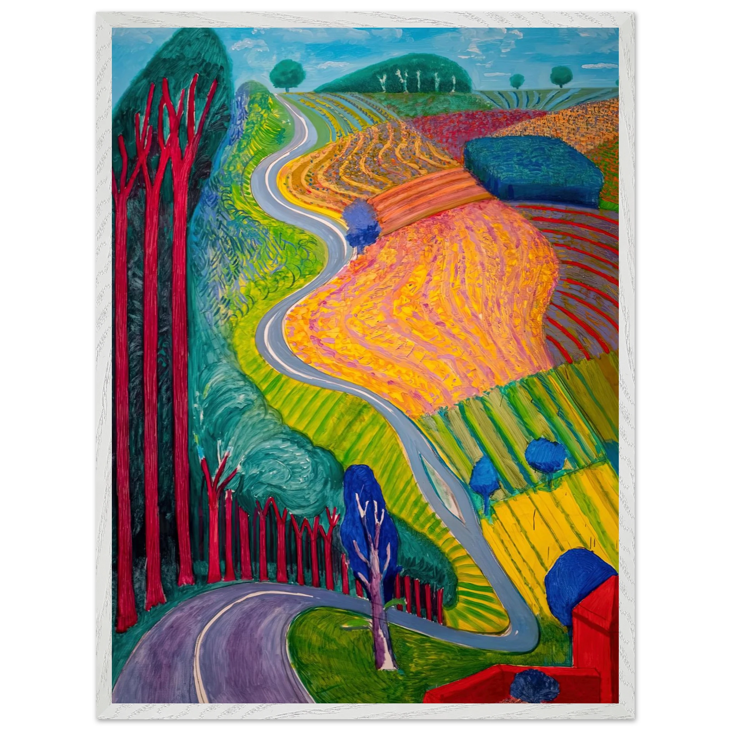 David Hockney - David Hockney Wall art - 70x100 cm / 28x40 inches - Premium Wooden Framed Poster With Fine Art Paper-canvas - Wood frame
