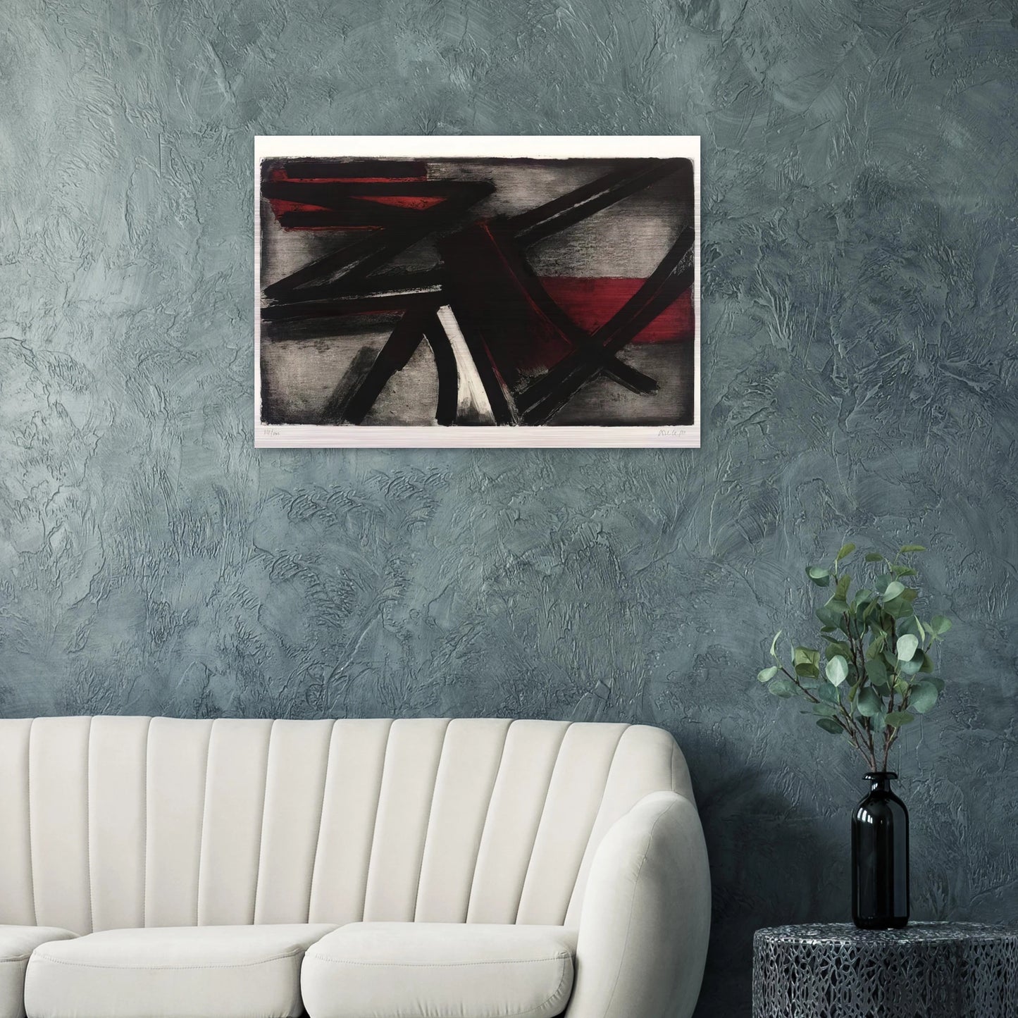 Etching No. 2 - 1952 - Pierre Soulages Brushed Aluminum Print - 70x100 cm / 28x40 inches | Pierre Soulages Aluminum Print | Pierre Soulages Prints