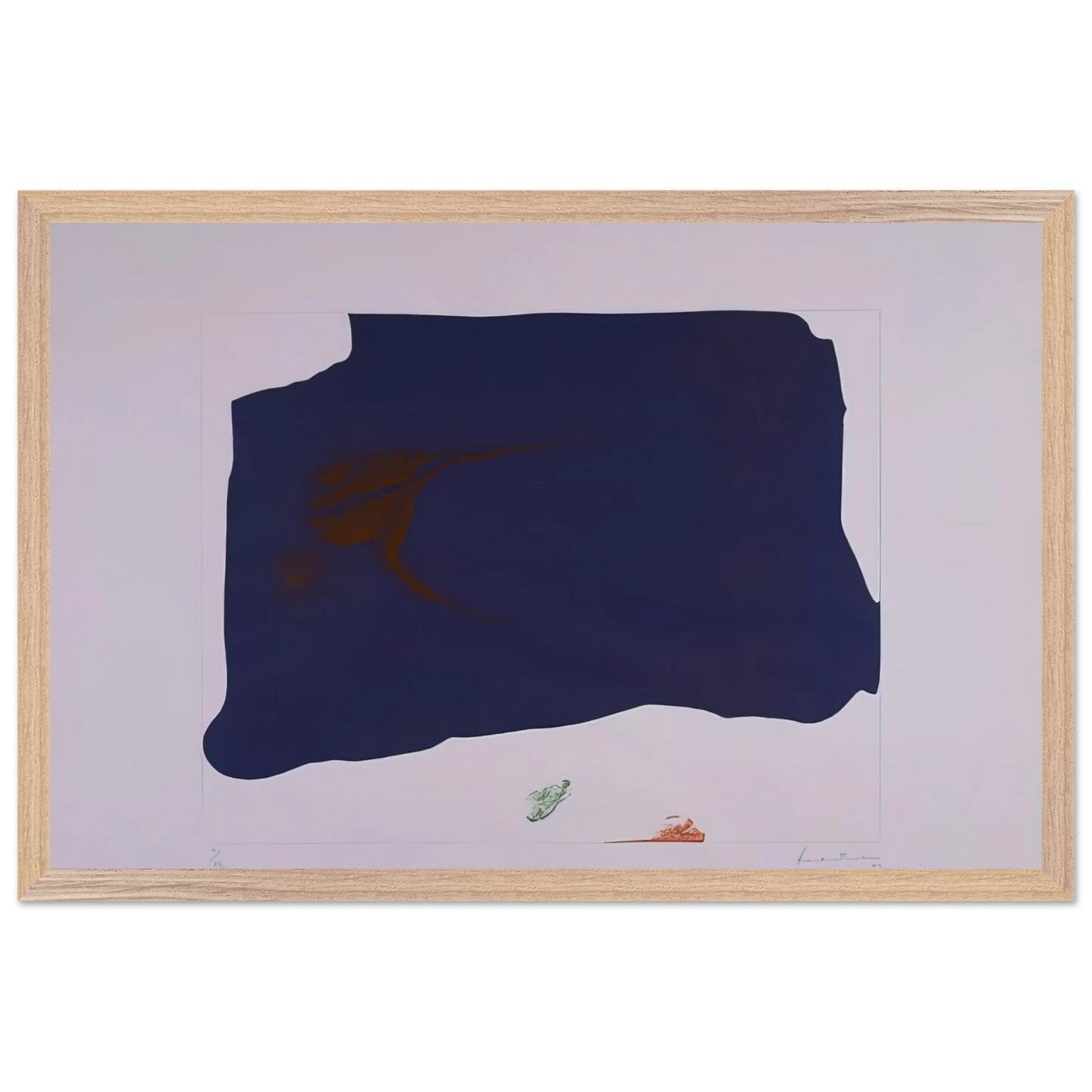 Helen Frankenthaler - Variation II on Mauve Corner - 1969 Wall art - 60x80 cm / 24x32 inches - Premium Wooden Framed Poster With Fine Art Paper-canvas - White frame