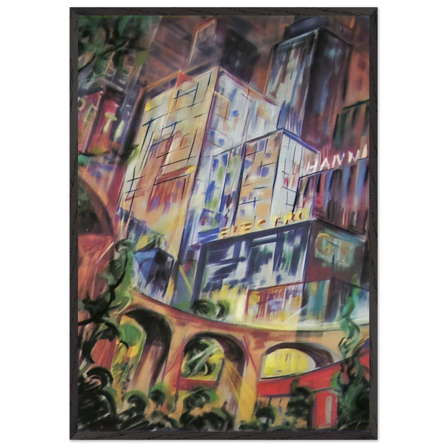 Untitled - Expressionism N1 - Konrad Zuse 70x100 cm / 28x40 inches Framed Art Print – Black Wooden Frame