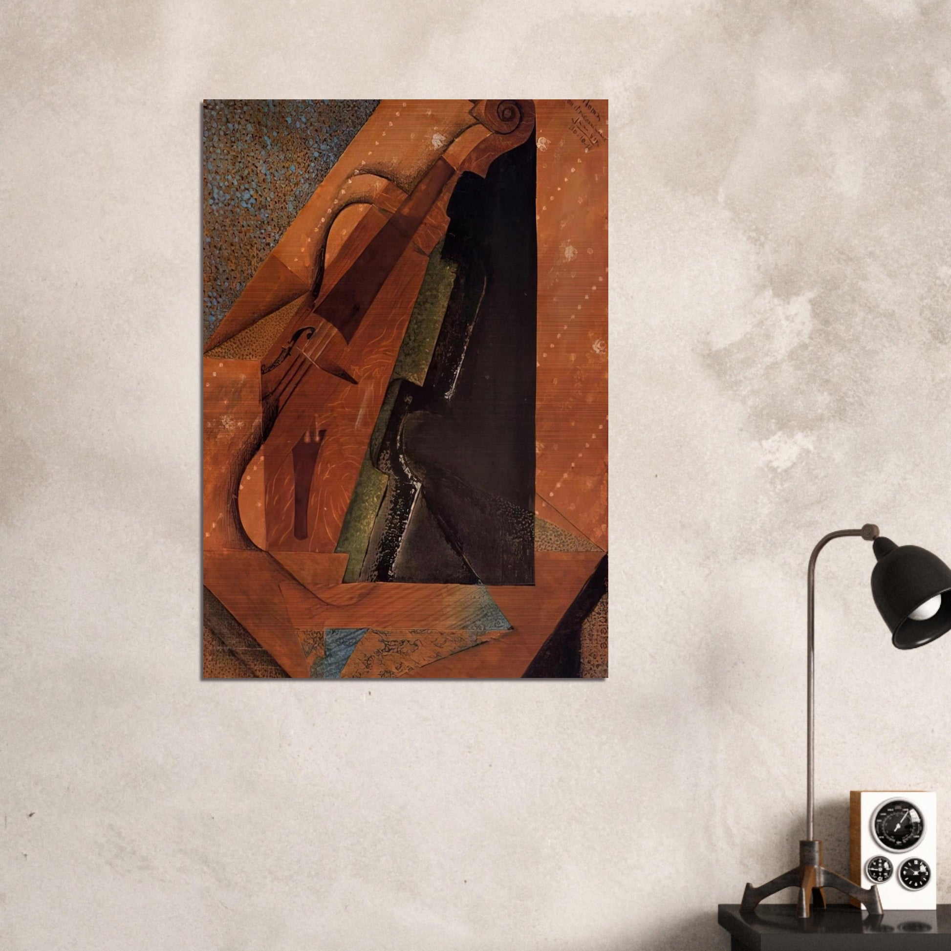 THE VIOLIN 1914 - Juan Gris Brushed Aluminum Print - 70x100 cm / 28x40 inches | Juan Gris Aluminum Print | Juan Gris Prints