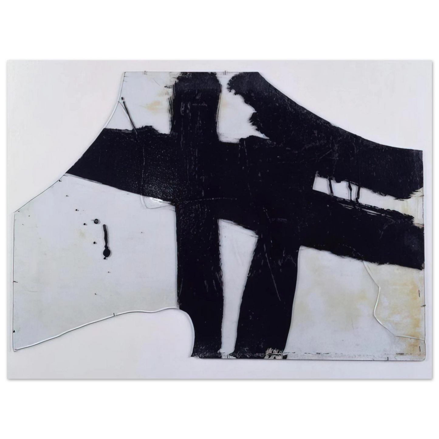 Pierre Soulages - Goudron sur verre 45.5 x 76.5 cm, 1948 - 1948  75x100 cm / 30x40inches Fine Art Poster