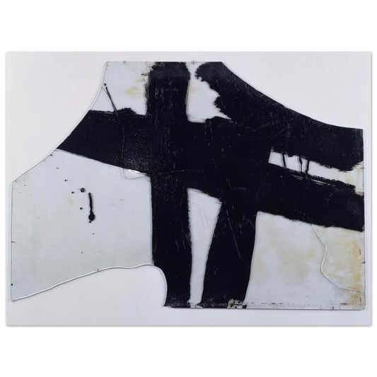 Pierre Soulages - Goudron sur verre 45.5 x 76.5 cm, 1948 - 1948  75x100 cm / 30x40inches Fine Art Poster