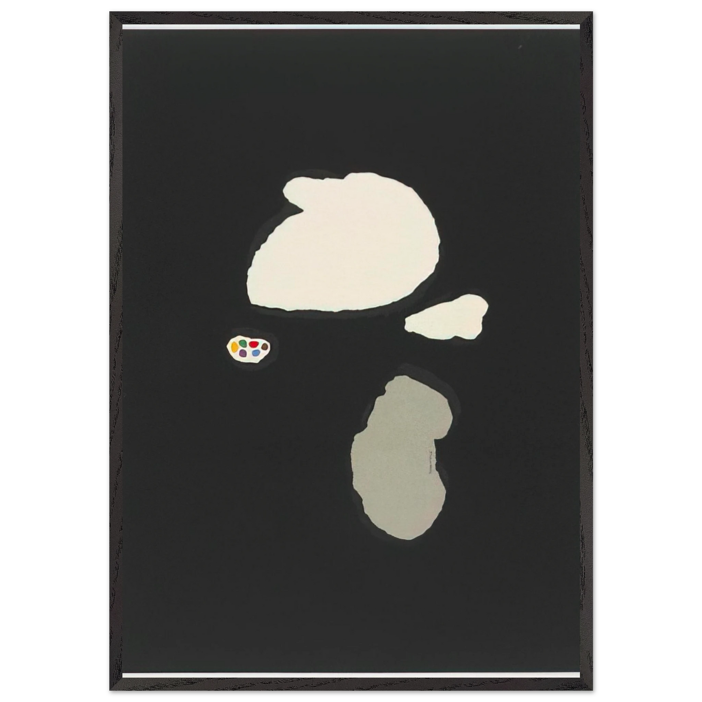 Untitled Graphic Composition - 1951 - Bruno Munari 70x100 cm / 28x40 inches Framed Art Print – Black Wooden Frame