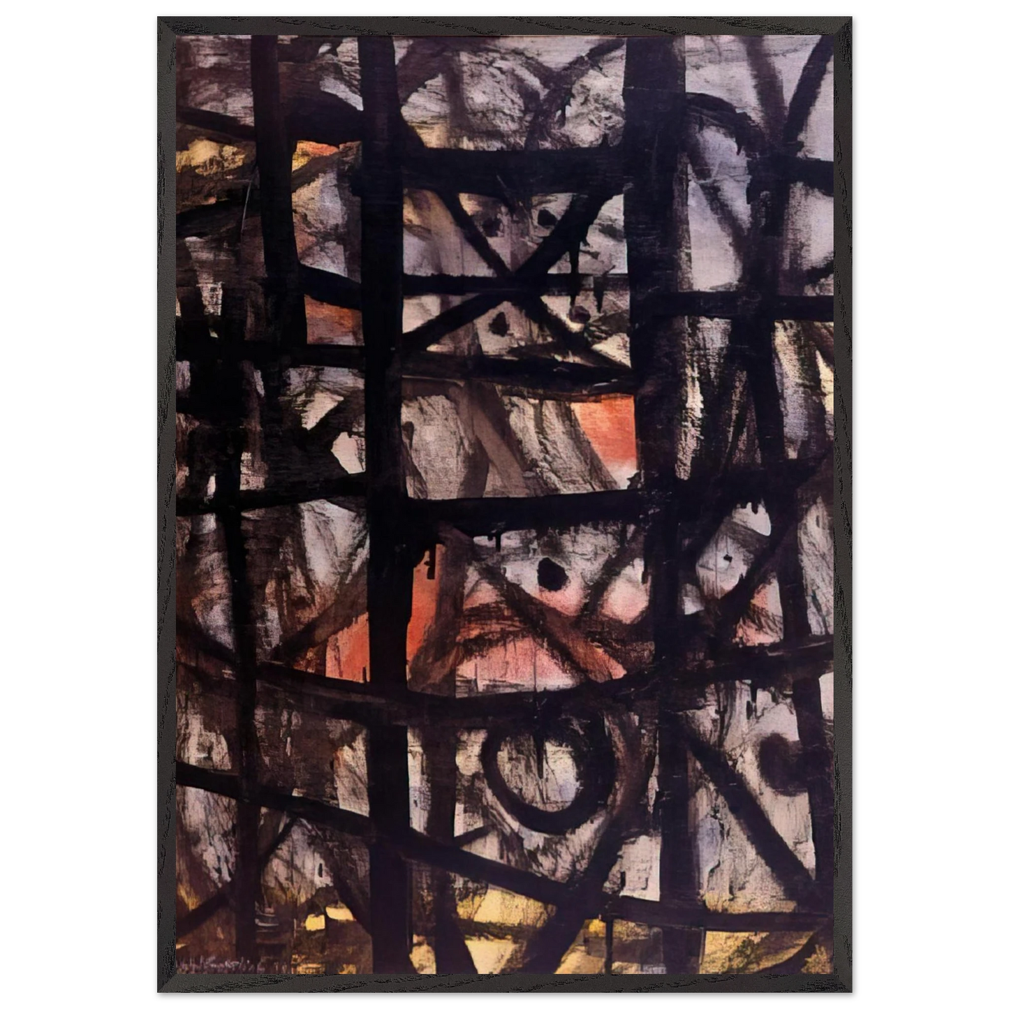 The Cage - 1954 - Adolph Gottlieb 70x100 cm / 28x40 inches Framed Art Print – Black Wooden Frame