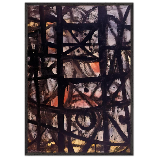 The Cage - 1954 - Adolph Gottlieb 70x100 cm / 28x40 inches Framed Art Print – Black Wooden Frame