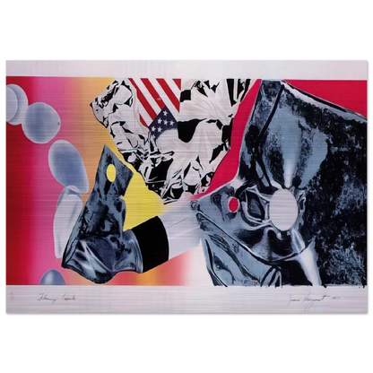 Flamingo Capsule - James Rosenquist Brushed Aluminum Print - 70x100 cm / 28x40 inches | James Rosenquist Aluminum Print | James Rosenquist Prints