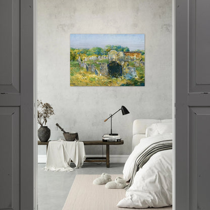 Colonial Graveyard at Lexington - Childe Hassam Brushed Aluminum Print - 70x100 cm / 28x40 inches | Childe Hassam Aluminum Print | Childe Hassam Prints