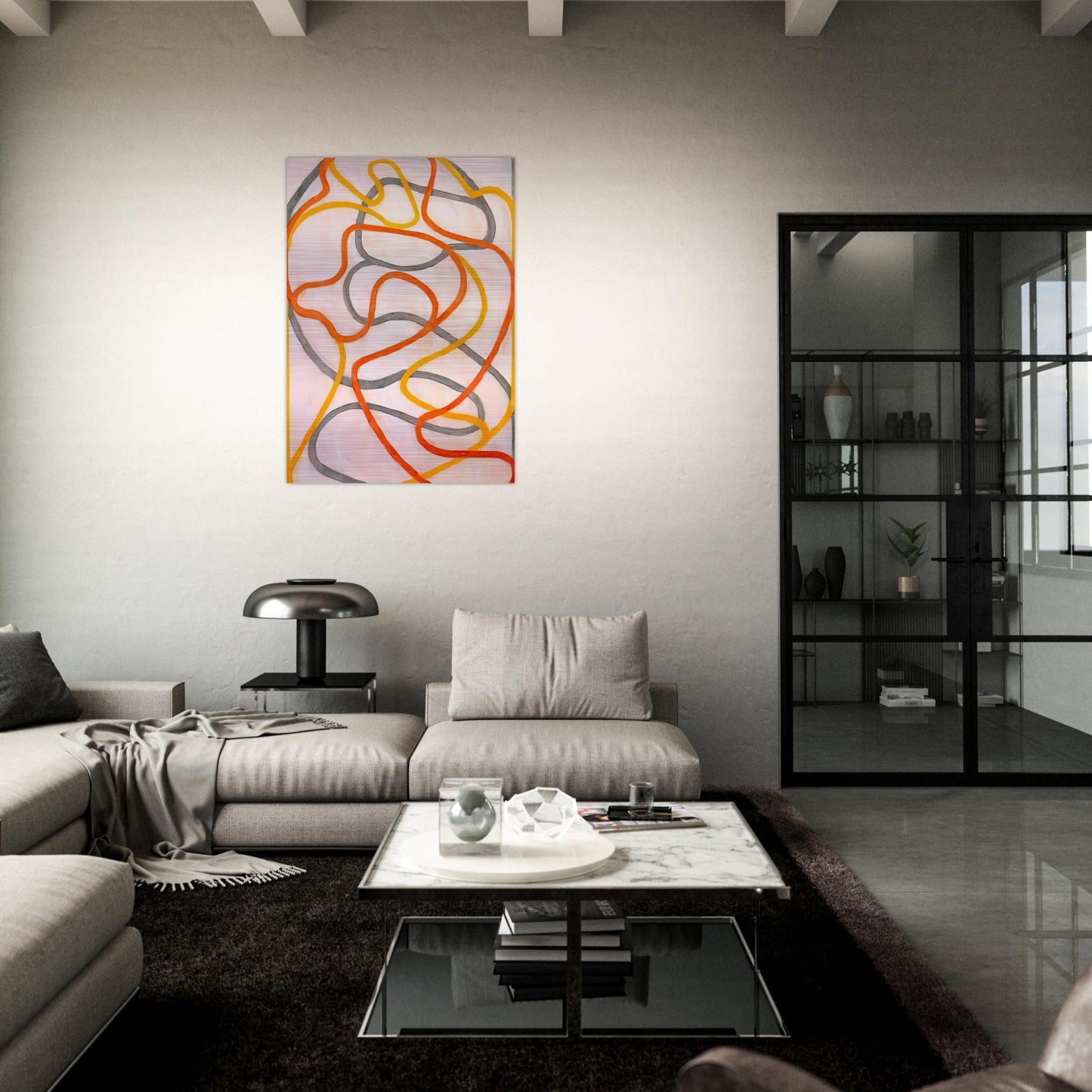 Attendant 5 - 1999 - Brice Marden Brushed Aluminum Print - 70x100 cm / 28x40 inches | Brice Marden Aluminum Print | Brice Marden Prints