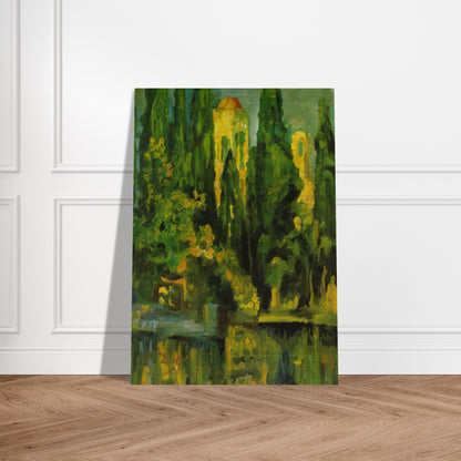 VILABERTRIN CHURCH TOWER 1919 - Salvador Dali Brushed Aluminum Print - 70x100 cm / 28x40 inches | Salvador Dali Aluminum Print | Salvador Dali Prints