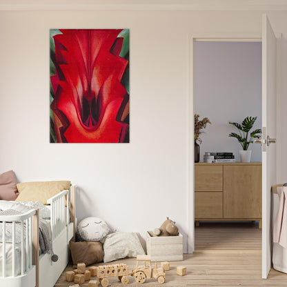 Inside Red Canna - Georgia O'Keeffe Brushed Aluminum Print - 70x100 cm / 28x40 inches | Georgia O'Keeffe Aluminum Print | Georgia O'Keeffe Prints