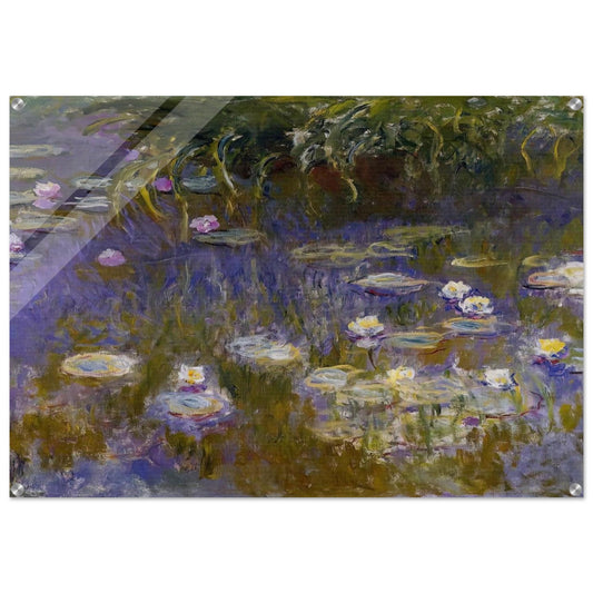 Water Lilies, Yellow and Lilac - claude monet Acrylic Print - 70x100 cm / 28x40″ inches | claude monet Wall Art | claude monet Prints