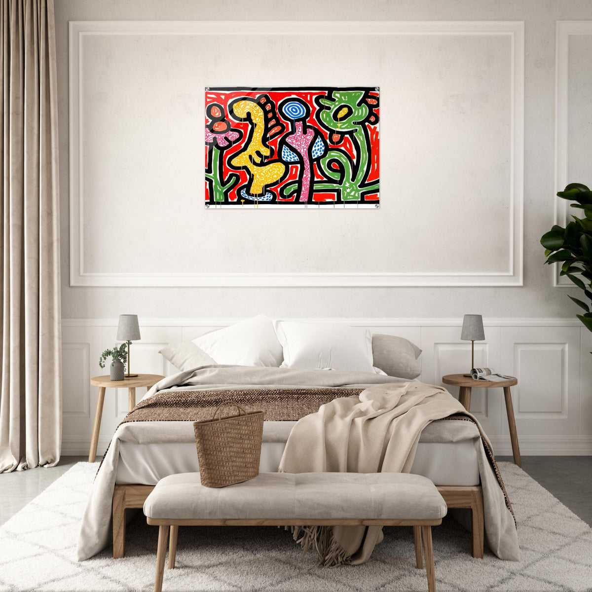 FLOWERS IV 1990 - Keith Haring Acrylic Print - 70x100 cm / 28x40″ inches