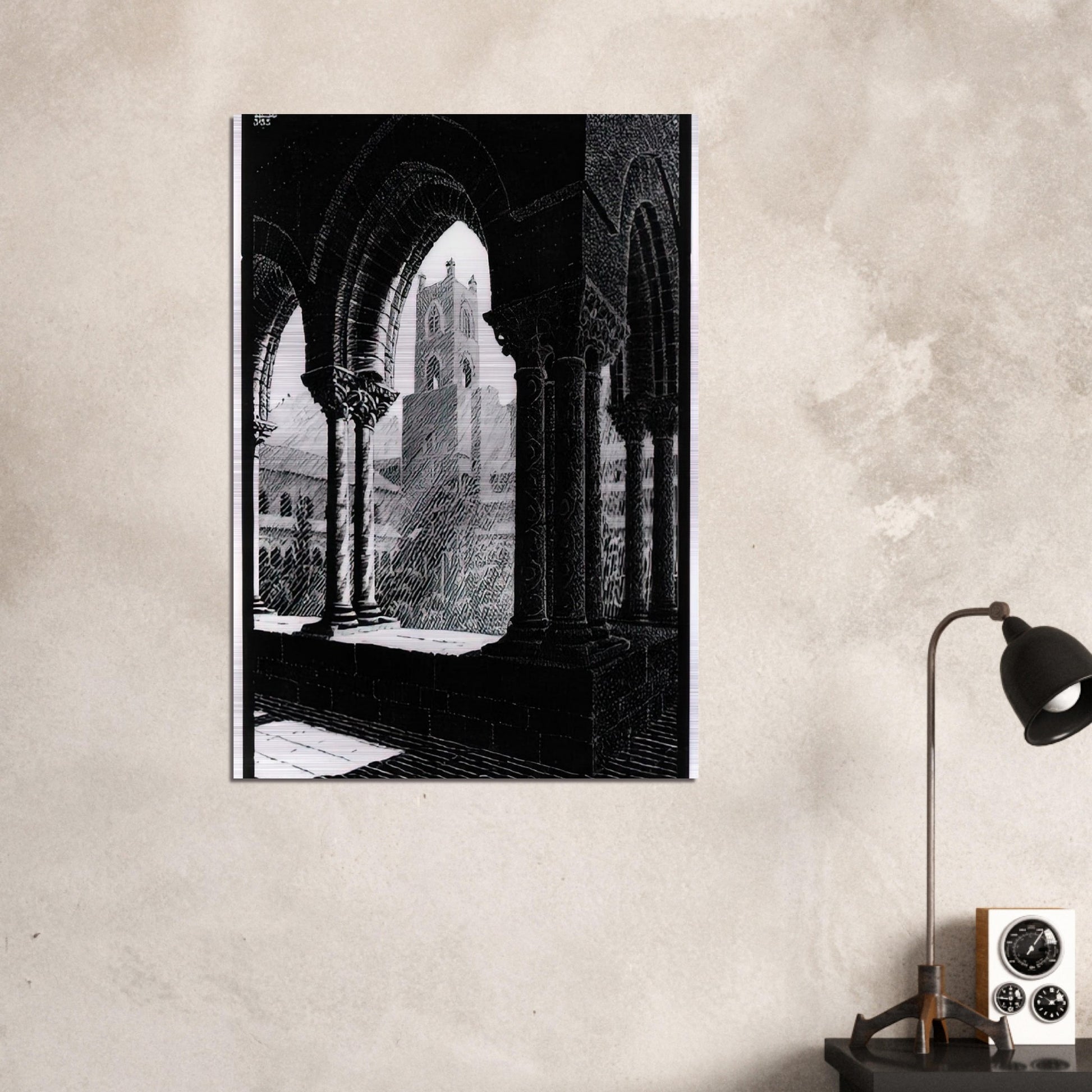 CLOISTER OF MONREALE SICILY - MC Escher Brushed Aluminum Print - 70x100 cm / 28x40 inches | MC Escher Aluminum Print | MC Escher Prints